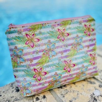 Necessaire Plastificada Pequena Hibiscos