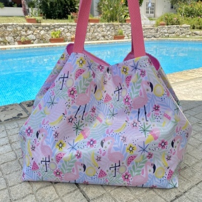 Saco de Praia Pink Flamingo