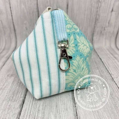 Porta-moedas fecho japonês Riscas Azuis