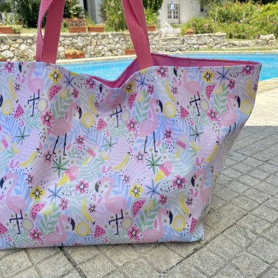 Saco de Praia Pink Flamingo
