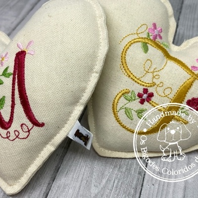 Coração de Cheiro com Monograma