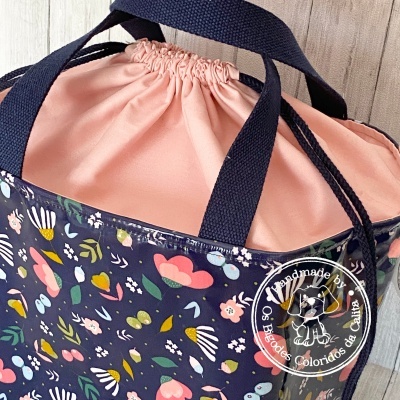 Lancheira Quadrada Blue Flowers