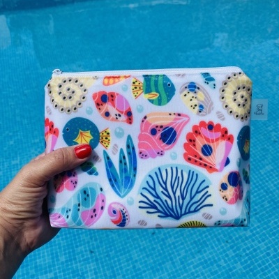 Necessaire Plastificada Pequena Conchas