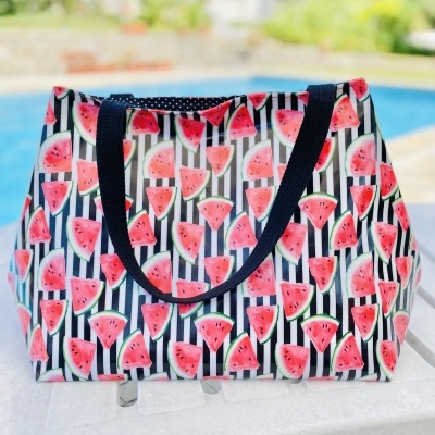 Saco de Praia Melancias Riscas Pretas