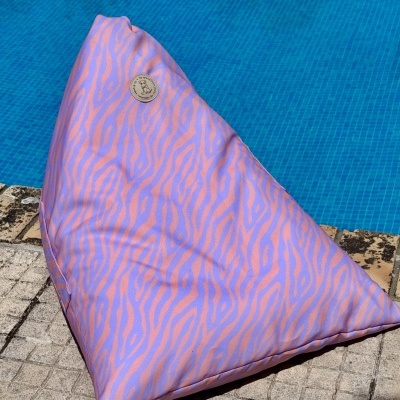 Puff de Praia #94 (versão de capa amovível) -lilás e laranja