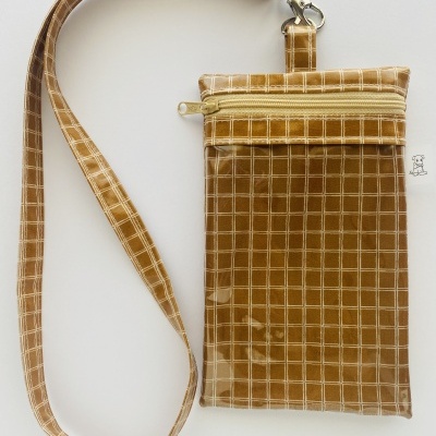Bolsa Telemóvel Quadrados Mel