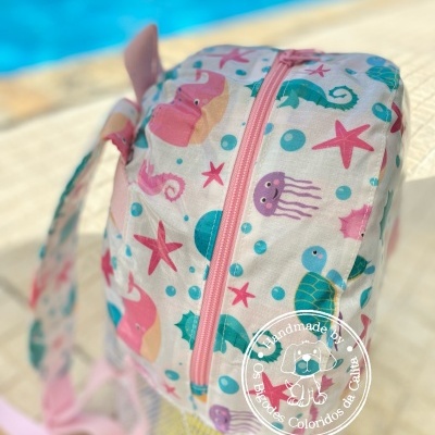 Mochila de Praia Girl Sea Animals