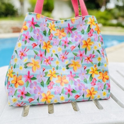 Saco de Praia Caribian Flowers