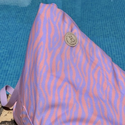 Puff de Praia #94 (versão de capa amovível) -lilás e laranja