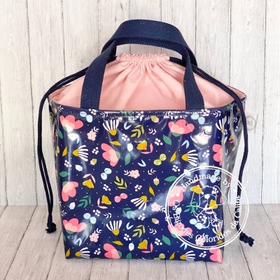 Lancheira Quadrada Blue Flowers