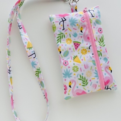 Bolsa Telemóvel Flamingos Florais