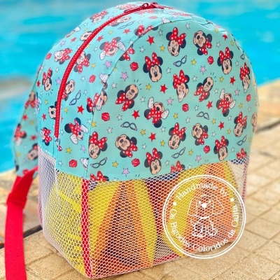 Mochila de Praia Minnie Fundo Azul