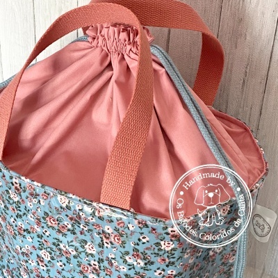 Lancheira Quadrada Romantic Flower Blue