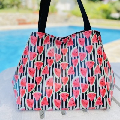 Saco de Praia Melancias Riscas Pretas