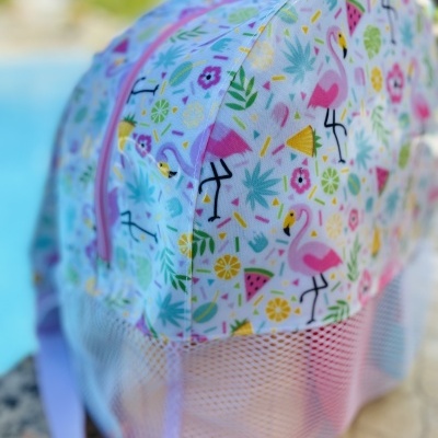 Mochila de Praia Flamingos Florais