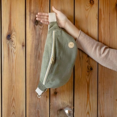 BumBag Bombazine Risca Larga Verde