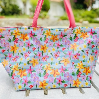 Saco de Praia Caribian Flowers