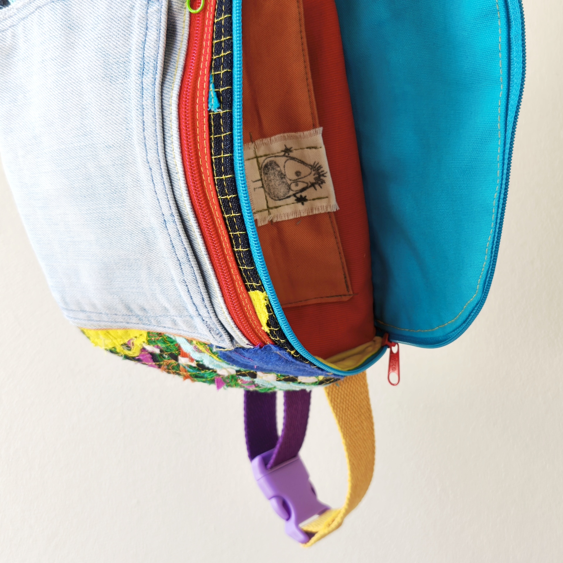 Bolsas de cintura Trapo! Carteira colorida com vários fechos e tecidos variados
