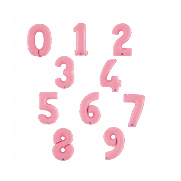 Balão Número Rosa Pastel Grande