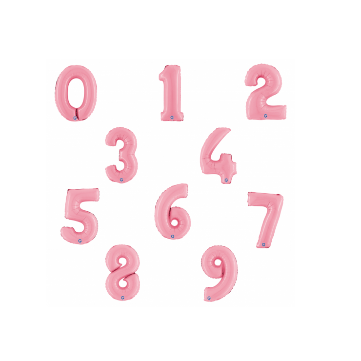 Balão Número Rosa Pastel Pequeno