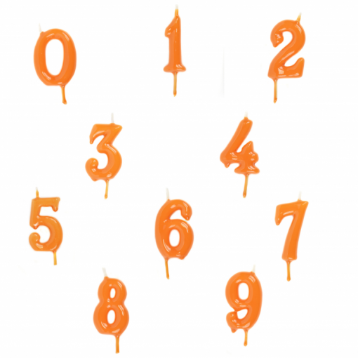 Vela Número Artesanal Laranja