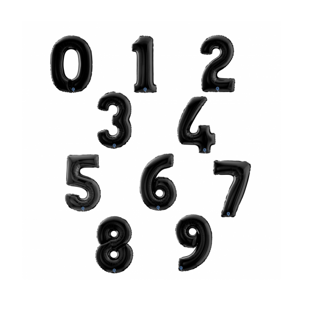 Balão Número Preto Grande
