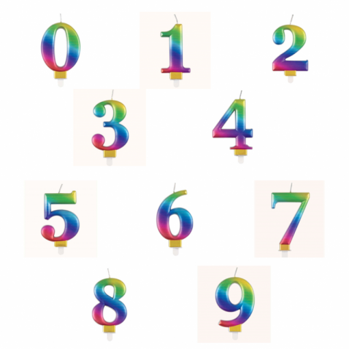 Vela Número Grande Colorida