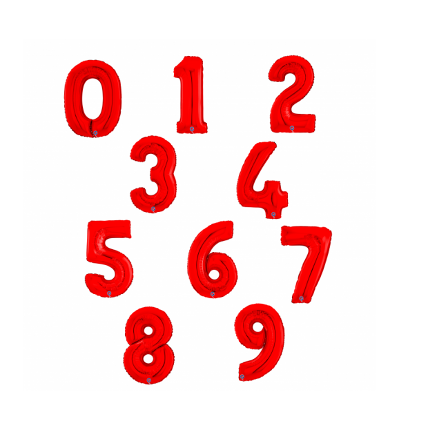 Balão Número Vermelho Grande