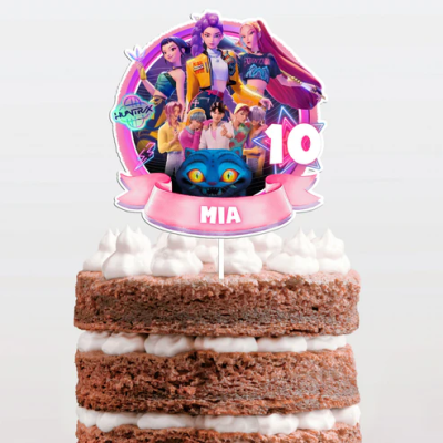 Topo Bolo Guerreiras K-POP Demon Hunters Personalizado