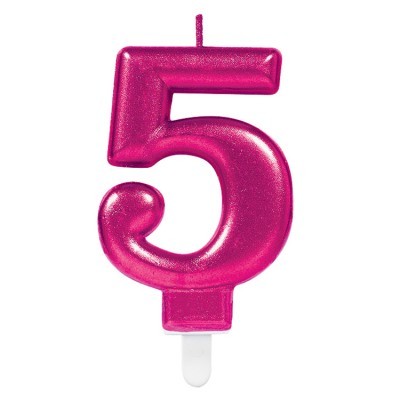 Vela Número Grande Rosa