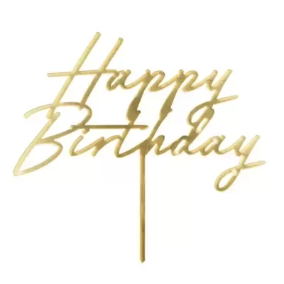 Topo Happy Birthday Dourado