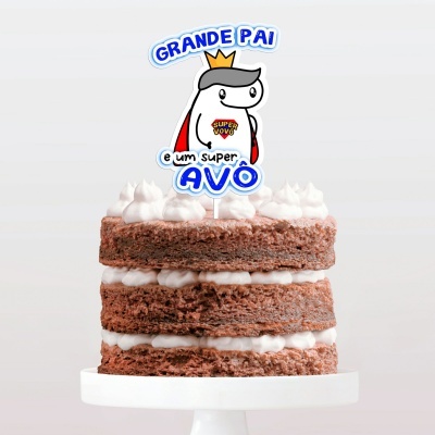 Topo Bolo Simples Grande Pai e um Super Avô