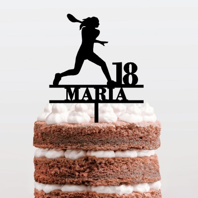 Topo Bolo Ténis Padel Mulher Nome e Idade