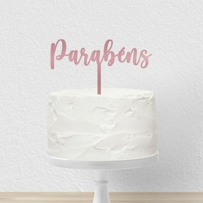 Topo Bolo Parabéns Letra 2 Acrilico