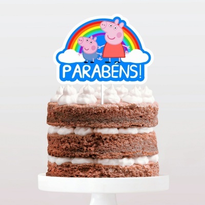 Topo Bolo Simples Porquinha Peppa