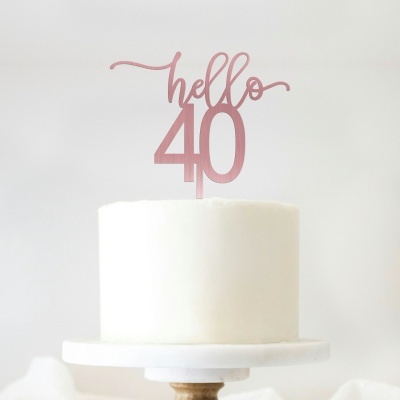 Topo Bolo Hello 40 Acrilico