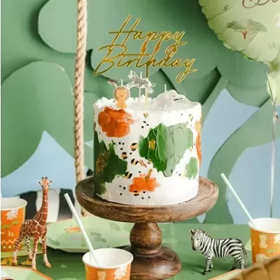 Topo Happy Birthday Dourado