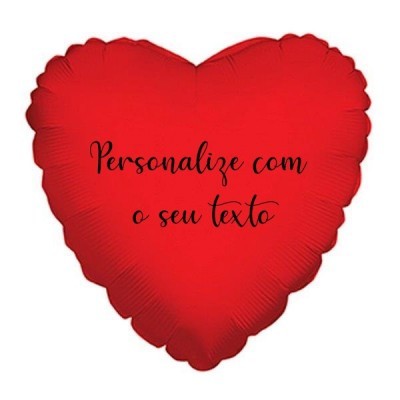 Balão + Texto Coração Vermelho