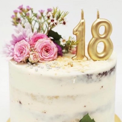 Vela Número Artesanal Dourada