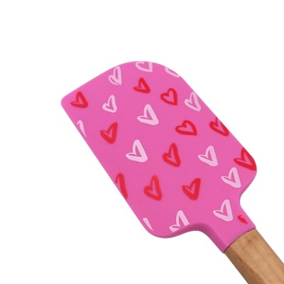 Espátula Corações Pequena Rosa e Vermelhos