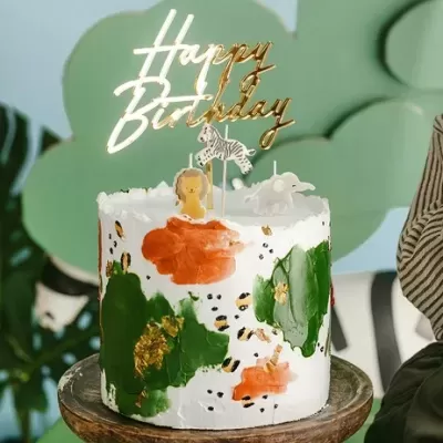 Topo Happy Birthday Dourado