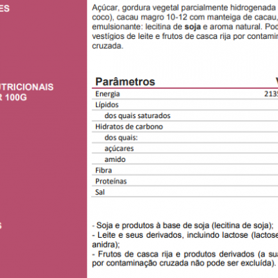 Pingos de Chocolate Negro