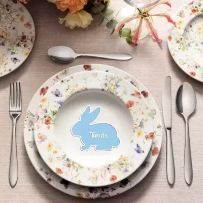 Marcador de Lugar - Coelho Colorido + Nome