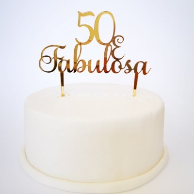 Topo Bolo Fabulosa Dourado