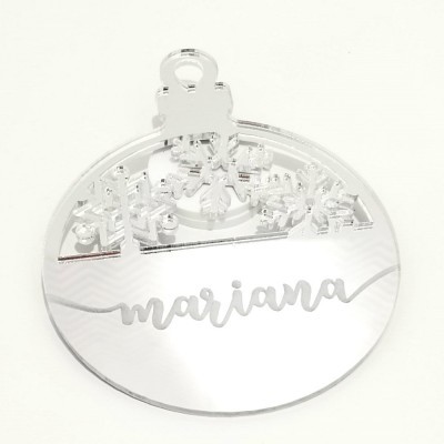 Bola Natal Gravada Espelho