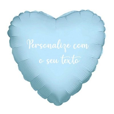 Balão + Texto Coração Azul Claro