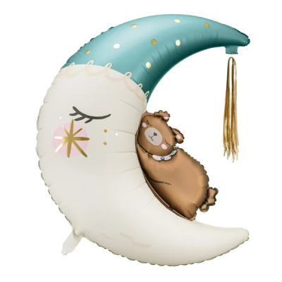 Balão Lua Urso Azul