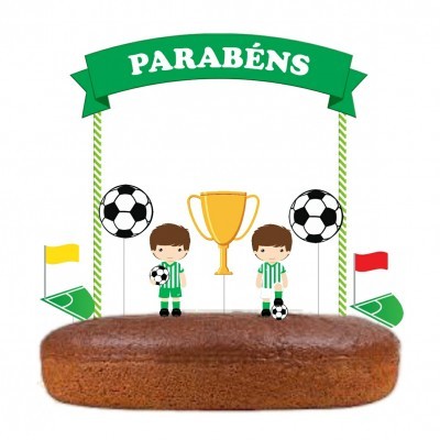 Topo Bolo Futebol Verde