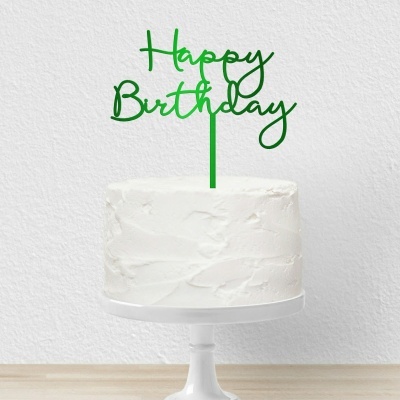 Topo Bolo Happy Birthday Letra 5 Acrilico