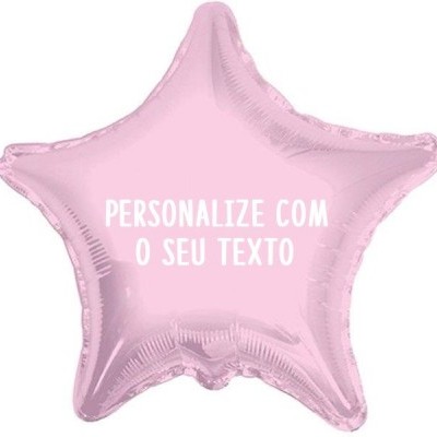 Balão + Texto Estrela Rosa Claro